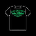 Gully University T-Shirt Black/Green